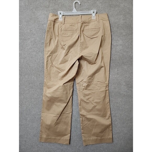 Talbots Wide Leg Chino Pants Womens 14W Brown Cotton Stretch - Picture 4 of 9